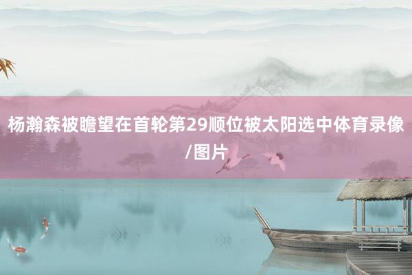 杨瀚森被瞻望在首轮第29顺位被太阳选中体育录像/图片
