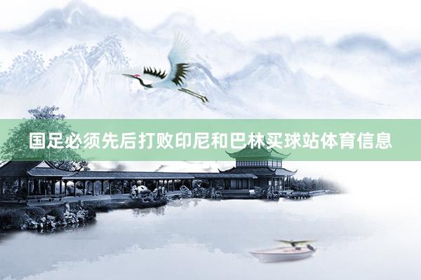国足必须先后打败印尼和巴林买球站体育信息