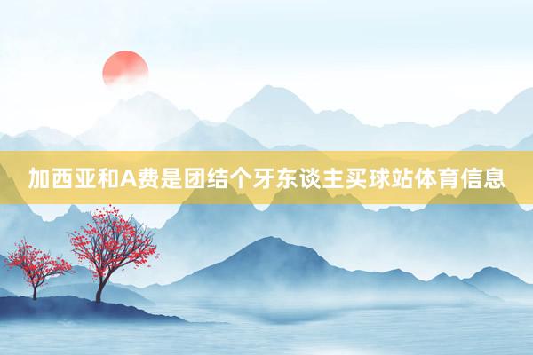 加西亚和A费是团结个牙东谈主买球站体育信息