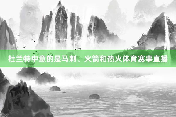 杜兰特中意的是马刺、火箭和热火体育赛事直播