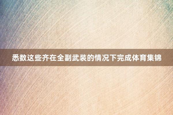 悉数这些齐在全副武装的情况下完成体育集锦