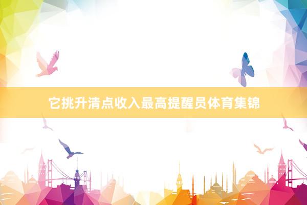 它挑升清点收入最高提醒员体育集锦