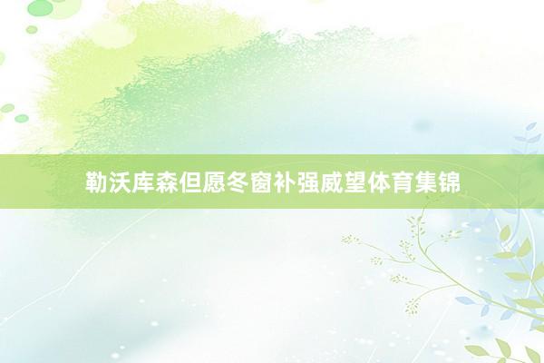 勒沃库森但愿冬窗补强威望体育集锦
