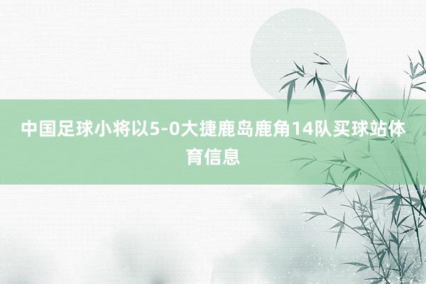 中国足球小将以5-0大捷鹿岛鹿角14队买球站体育信息