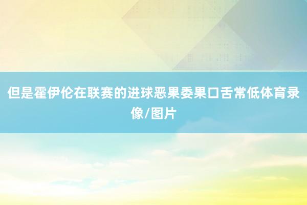 但是霍伊伦在联赛的进球恶果委果口舌常低体育录像/图片