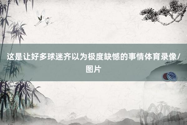 这是让好多球迷齐以为极度缺憾的事情体育录像/图片