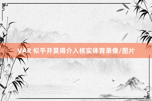 VAR 似乎并莫得介入核实体育录像/图片