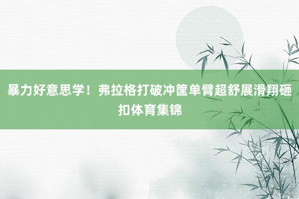 暴力好意思学！弗拉格打破冲筐单臂超舒展滑翔砸扣体育集锦