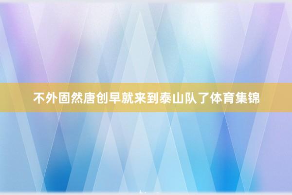 不外固然唐创早就来到泰山队了体育集锦