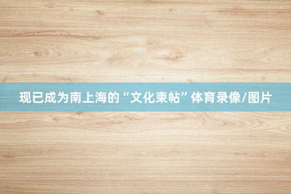 现已成为南上海的“文化柬帖”体育录像/图片