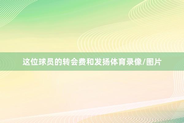 这位球员的转会费和发扬体育录像/图片