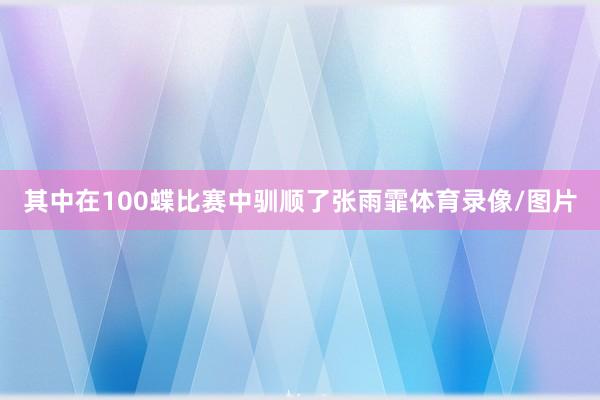 其中在100蝶比赛中驯顺了张雨霏体育录像/图片
