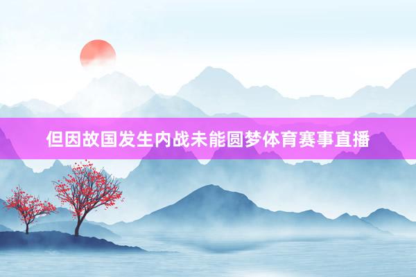 但因故国发生内战未能圆梦体育赛事直播