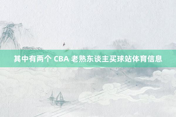 其中有两个 CBA 老熟东谈主买球站体育信息