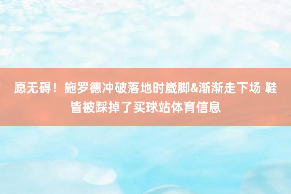 愿无碍！施罗德冲破落地时崴脚&渐渐走下场 鞋皆被踩掉了买球站体育信息