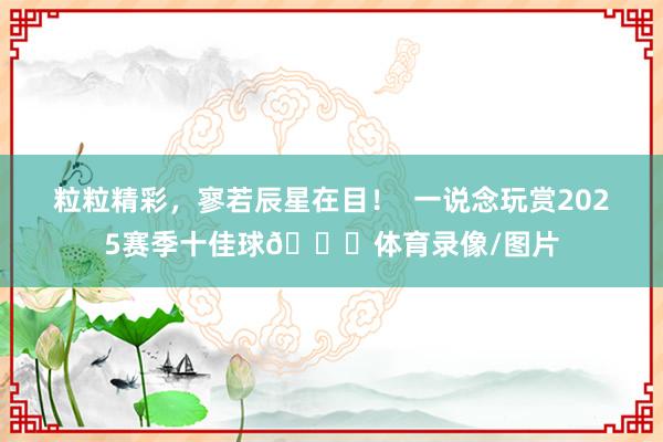 粒粒精彩，寥若辰星在目！  一说念玩赏2025赛季十佳球🔝体育录像/图片