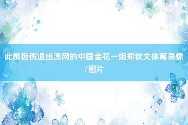 此前因伤退出澳网的中国金花一姐郑钦文体育录像/图片