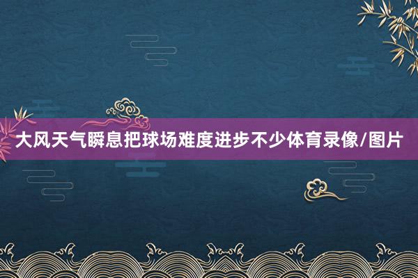 大风天气瞬息把球场难度进步不少体育录像/图片