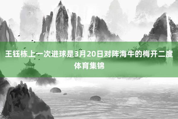 王钰栋上一次进球是3月20日对阵海牛的梅开二度体育集锦