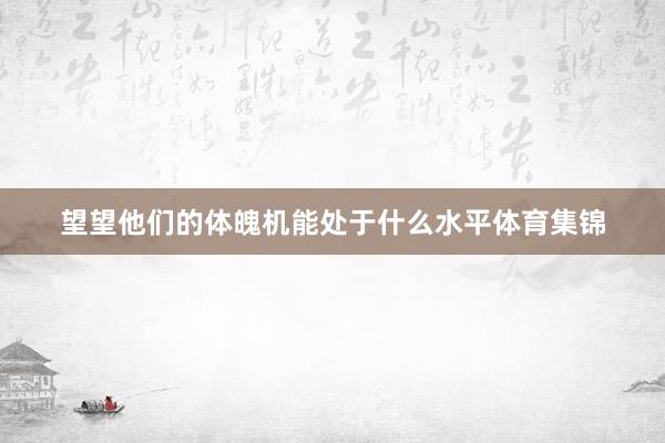 望望他们的体魄机能处于什么水平体育集锦