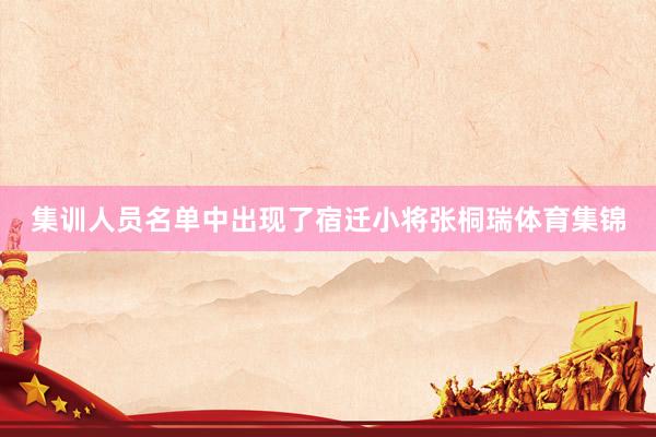 集训人员名单中出现了宿迁小将张桐瑞体育集锦