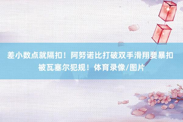 差小数点就隔扣！阿努诺比打破双手滑翔要暴扣 被瓦塞尔犯规！体育录像/图片